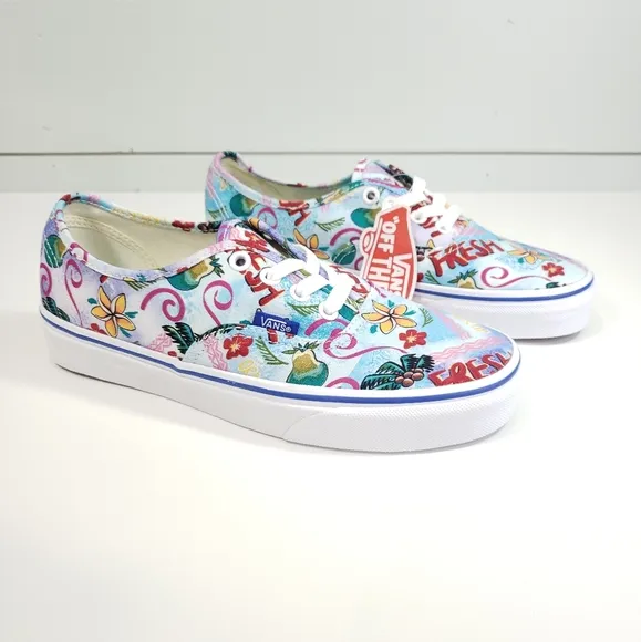 Vans Authentic Vans Market Tropic Hawaii Aloha Canvas Skateboard Sneakers Men 6