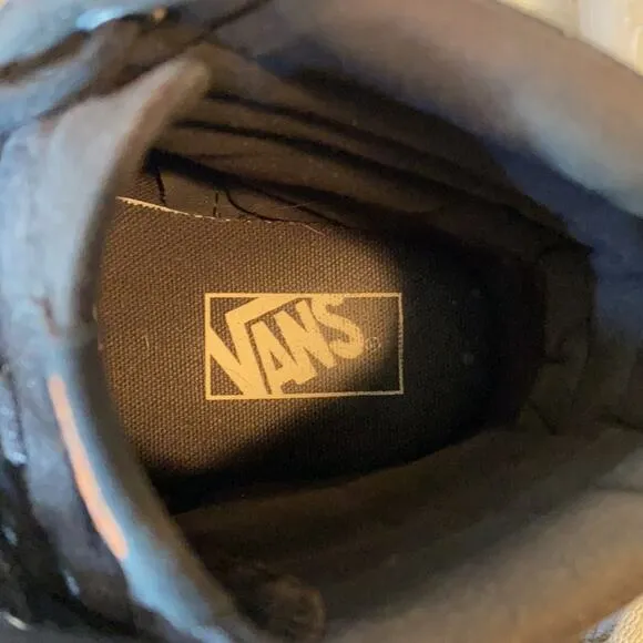 Vans Black Canvas HIgh Top Skate Shoes Sneakers Mens 8 Women's 9.5