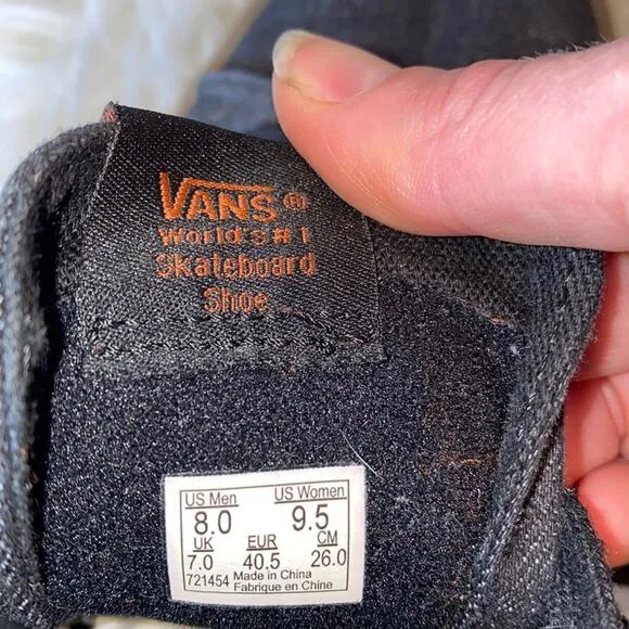 Vans Black Canvas HIgh Top Skate Shoes Sneakers Mens 8 Women's 9.5