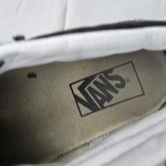 Vans Black Rose Thorn Embroider Old Skool Mid-Top Canvas Sk8 Sneakers W-6.5 M-5