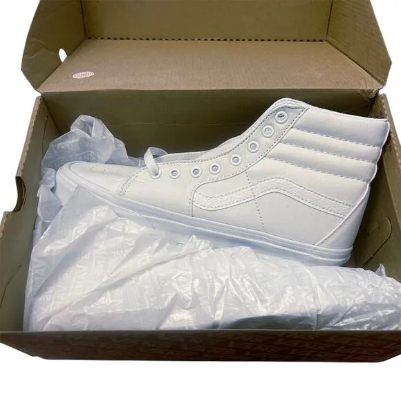 VANS Canvas Sk8-Hi True White Sneaker Shoes NEW Unisex Size M8/W9.5