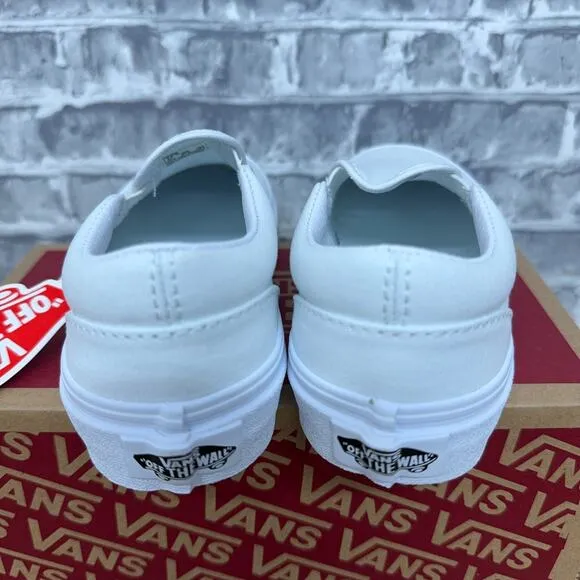 Vans Classic Slip On True White Canvas Shoes VN000ZBUENS Kids Size 12.5 New