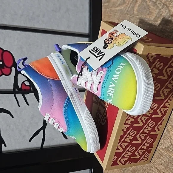 Vans Colorful Era Elastic Lace Shoes Size 8T