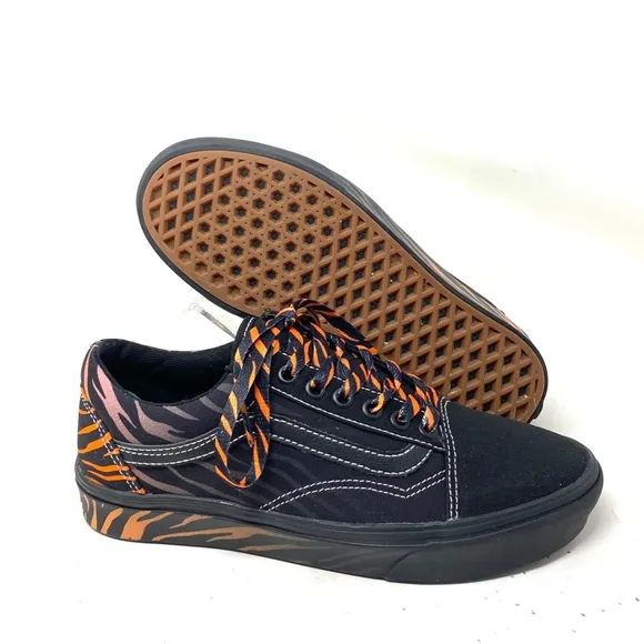 VANS ComfyCush Old Skool Canvas Black Orange Low Shoes Skate Women's VN0A5DYC9KH