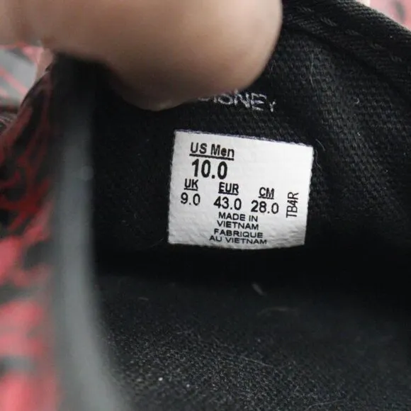VANS Disney Mickey Mouse Skate Shoes Men's 10 Red Black All Over Print Canvas