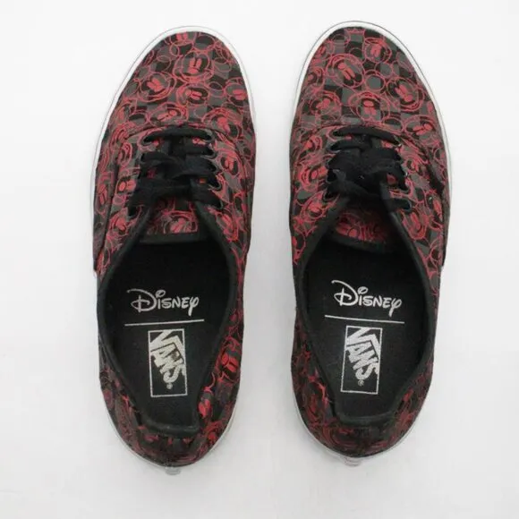 VANS Disney Mickey Mouse Skate Shoes Men's 10 Red Black All Over Print Canvas