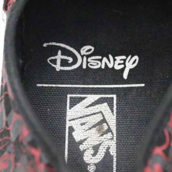 VANS Disney Mickey Mouse Skate Shoes Men's 10 Red Black All Over Print Canvas