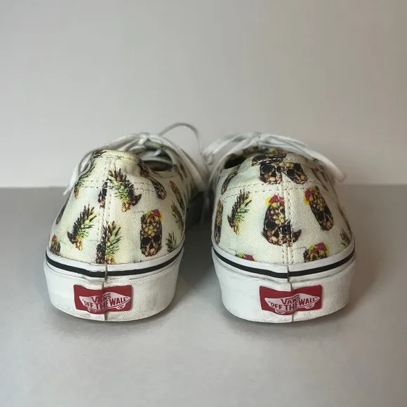 Vans “Drained and Confused” Pineapple White Sneakers. M size 9.0, W 10.5. Unisex