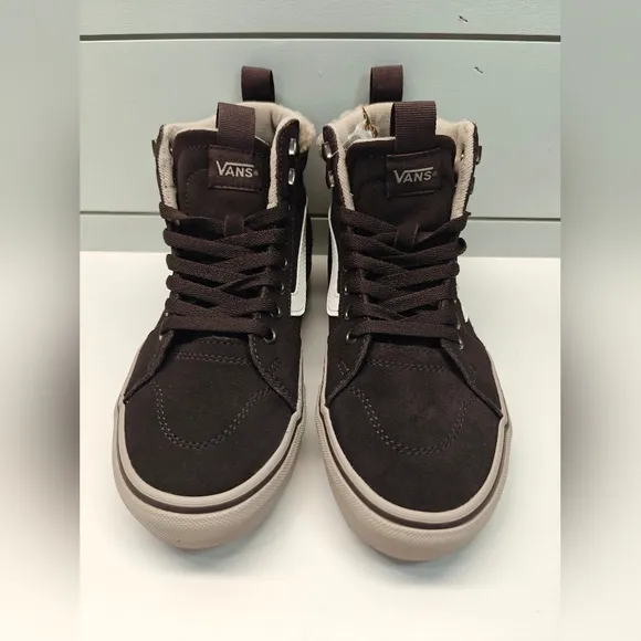 Vans Filmore Hi VansGuard Suede Sherpa Faux fur Brown Chocolate Sneakers Women 7