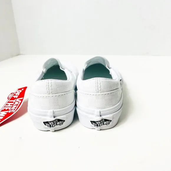 Vans Kids Classic Slip-On Checkerboard True White Size 12.5K NEW