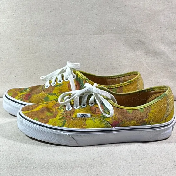 VANS Limited Release Van Gogh Museum Sunflowers Canvas Sneakers W 8/M 6.5