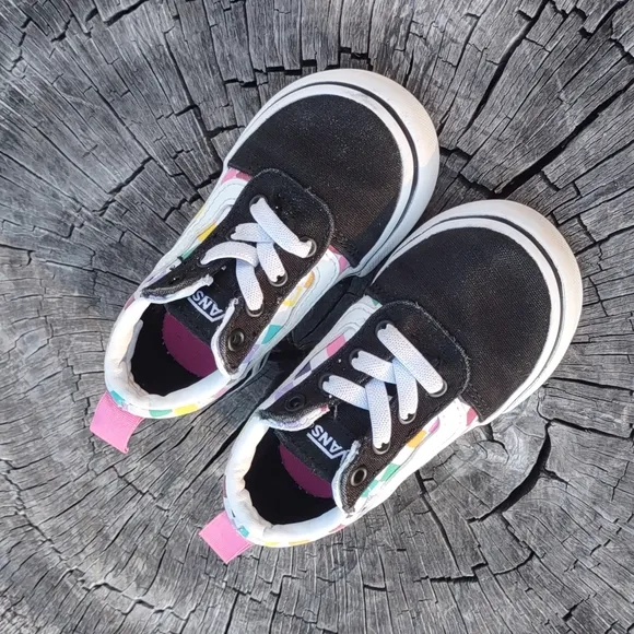 VANS LITTLE KIDS CHECKERBOARD OLD SKOOL SHOE