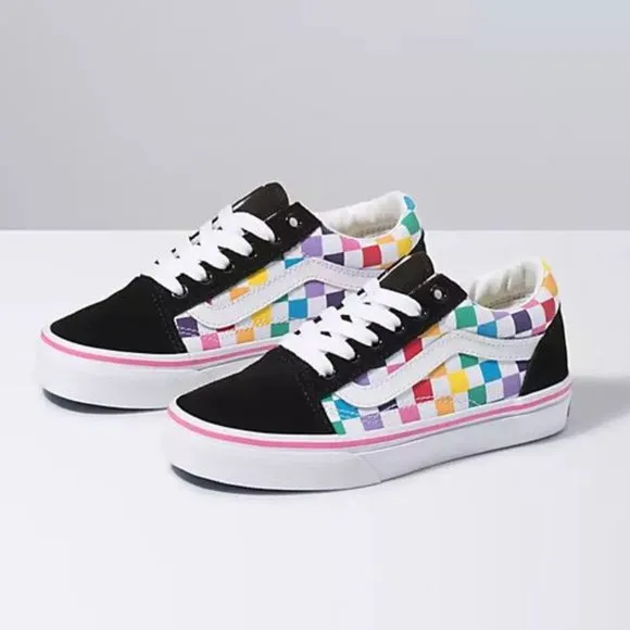 VANS LITTLE KIDS CHECKERBOARD OLD SKOOL SHOE