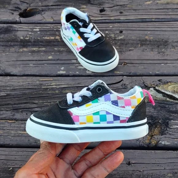 VANS LITTLE KIDS CHECKERBOARD OLD SKOOL SHOE
