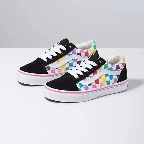 VANS LITTLE KIDS CHECKERBOARD OLD SKOOL SHOE