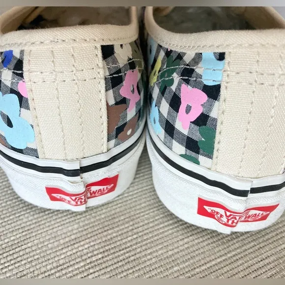 Vans low tops Sandy Liang sneakers floral &amp; gingham black white with mini purse