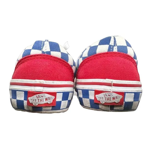 Vans | Men | UltraCush HD Pro Red Blue Checkered Skater Shoes | Size 7