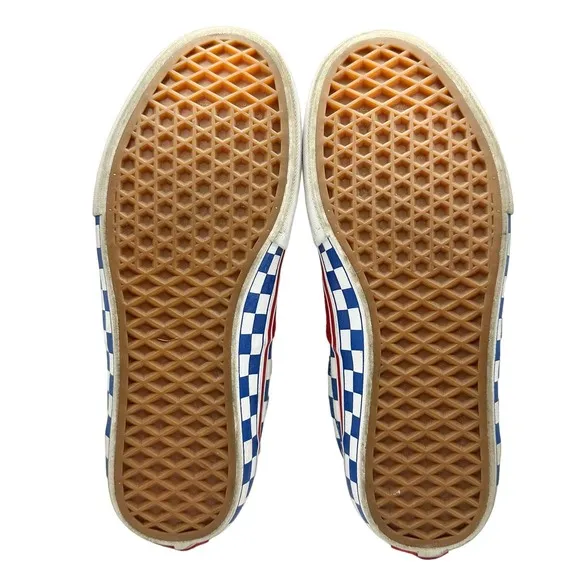 Vans | Men | UltraCush HD Pro Red Blue Checkered Skater Shoes | Size 7