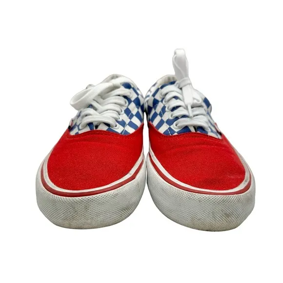 Vans | Men | UltraCush HD Pro Red Blue Checkered Skater Shoes | Size 7
