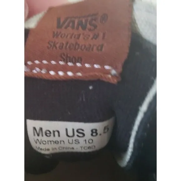 Vans Off The Wall Black Mixed Media Suede High Top Skate Shoes Mens Sz 8.5