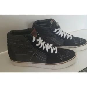 Vans Off The Wall Black Mixed Media Suede High Top Skate Shoes Mens Sz 8.5