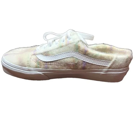 Vans Old Skool Faux Fur Mule Shoes, Size 8.5