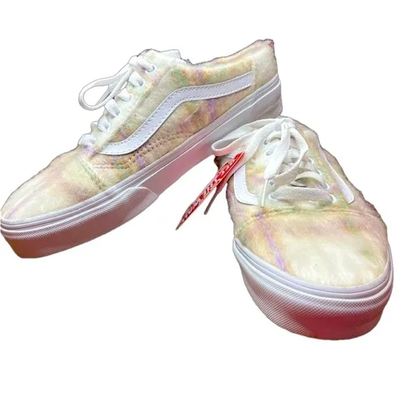 Vans Old Skool Faux Fur Mule Shoes, Size 8.5