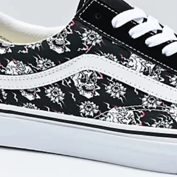 VANS | Old Skool Flash Skulls Black &amp; Multi Skate Shoes