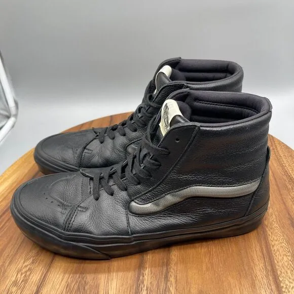 Vans Old Skool SK8-HI XL Big Mood Black Leather Shoes Mens Size 10 Trainers