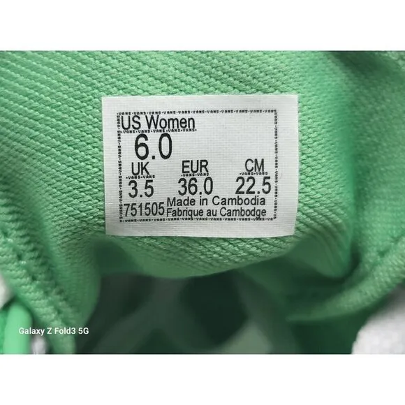 Vans Old Skool Skate Sneaker Shoes Womens Size 6 VN0A5HTMJBV Canvas Green