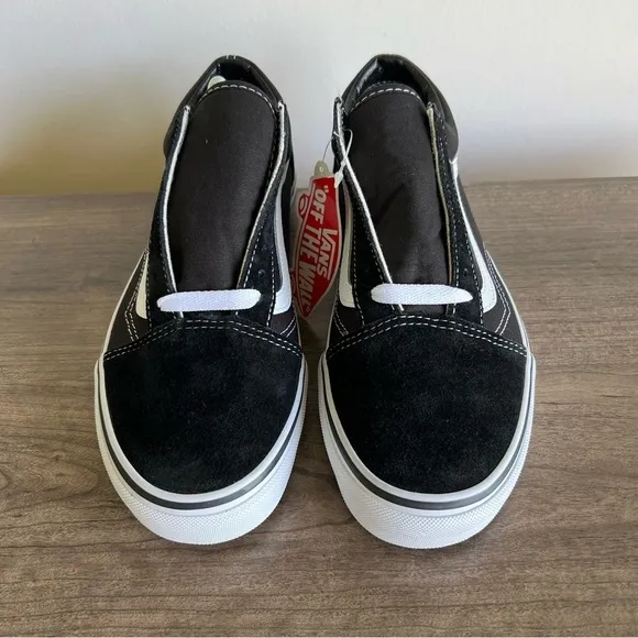 Vans Old Skool Unisex Black White Suede and Canvas Shoe Size 8 or 9.5 #B1425