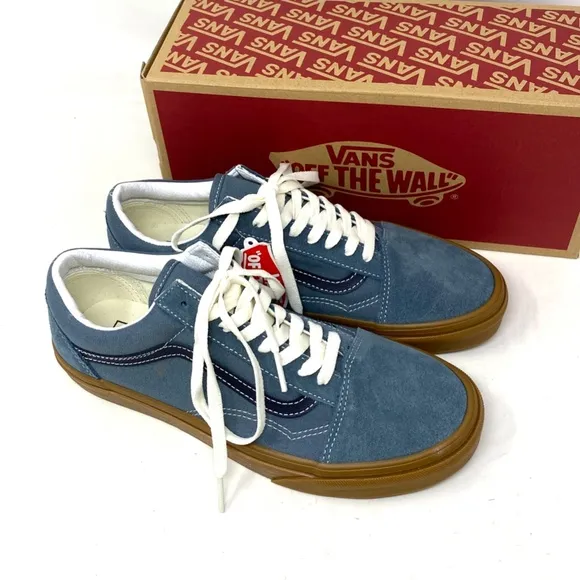 VANS Old Skool Vintage Gum Casual Shoes For Women Canvas Suede Blue VN0A5KRSRV2