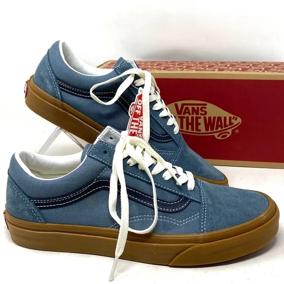 VANS Old Skool Vintage Gum Casual Shoes For Women Canvas Suede Blue VN0A5KRSRV2