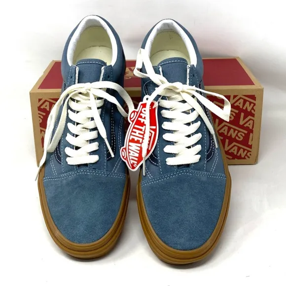 VANS Old Skool Vintage Gum Casual Shoes For Women Canvas Suede Blue VN0A5KRSRV2