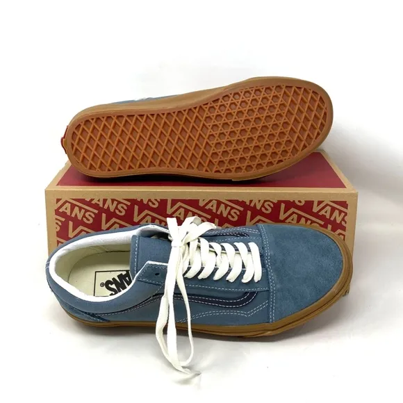 VANS Old Skool Vintage Gum Casual Shoes For Women Canvas Suede Blue VN0A5KRSRV2