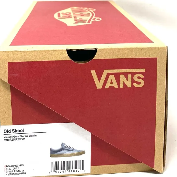 VANS Old Skool Vintage Gum Casual Shoes For Women Canvas Suede Blue VN0A5KRSRV2