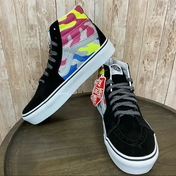 Vans Sk8-Hi Platform 2 After Dark Camo/True White Sneakers Size 7.5 Women