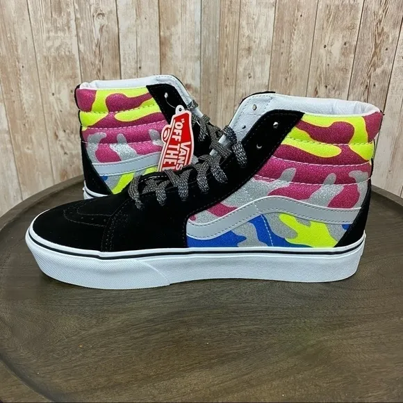 Vans Sk8-Hi Platform 2 After Dark Camo/True White Sneakers Size 7.5 Women