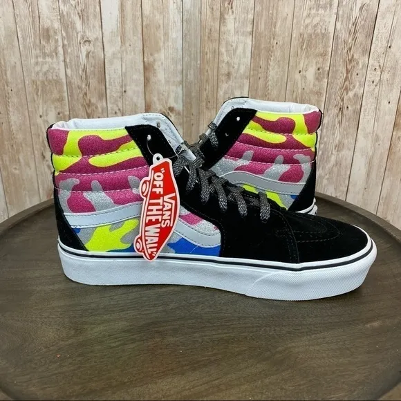 Vans Sk8-Hi Platform 2 After Dark Camo/True White Sneakers Size 7.5 Women