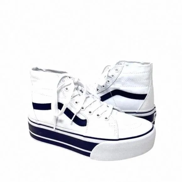 VANS Sk8-Hi Tapered Sport Platform Shoes White VN0A5JMKNWD Women's Canvas Navy