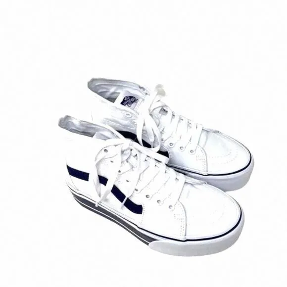 VANS Sk8-Hi Tapered Sport Platform Shoes White VN0A5JMKNWD Women's Canvas Navy