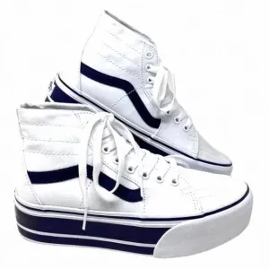 VANS Sk8-Hi Tapered Sport Platform Shoes White VN0A5JMKNWD Women's Canvas Navy