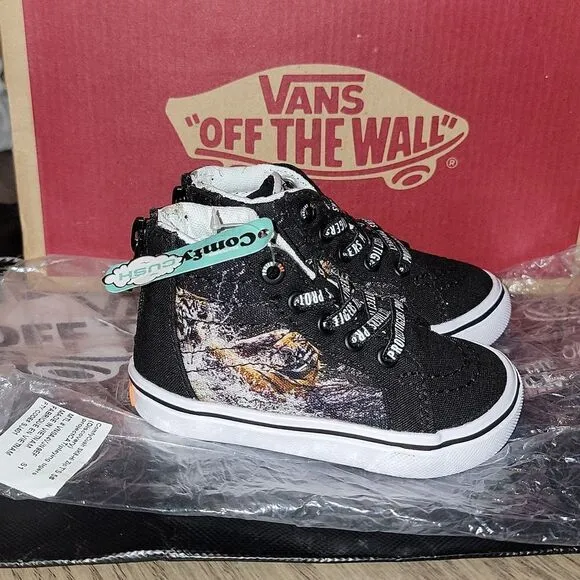 VANS Sk8-Hi Zip ProjectCAT Protect Tigers Discovery Rare ComfyCush Shoes Size 5