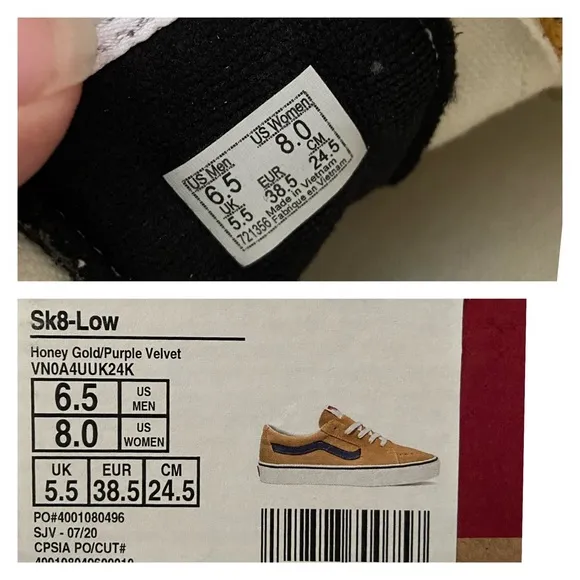 Vans Sk8 Low Honey Gold Skateboard Shoes