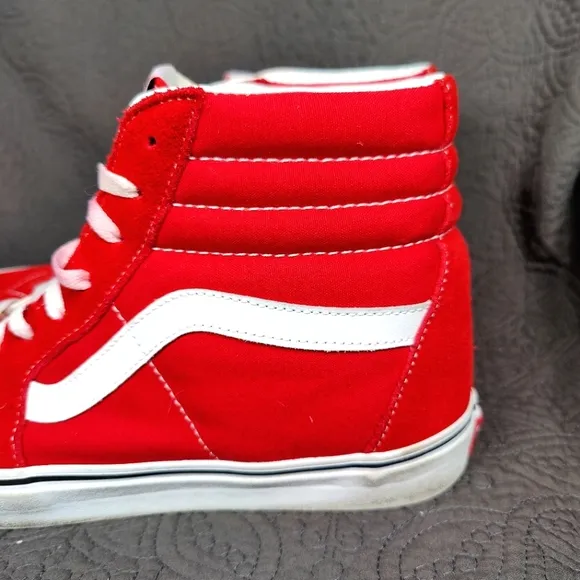 Vans Skate Hi Top Off The Wall Very Red/White Canvas Sneaker Men's Shoes Size 13