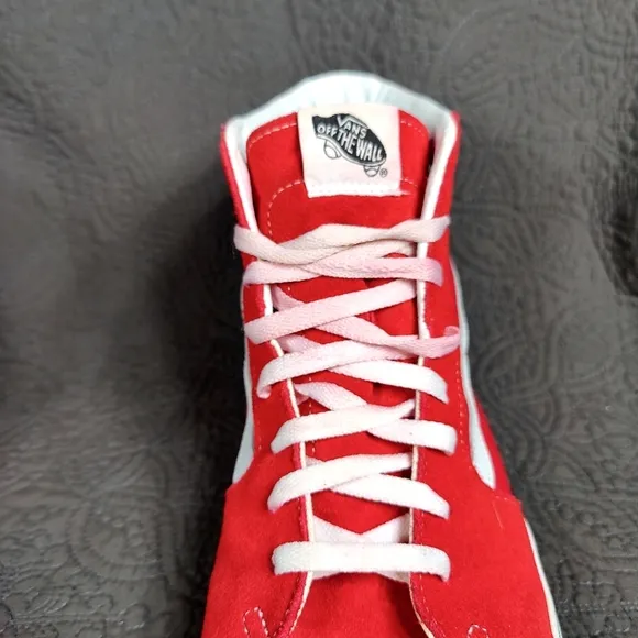 Vans Skate Hi Top Off The Wall Very Red/White Canvas Sneaker Men's Shoes Size 13