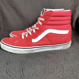 Vans Skate Hi Top Off The Wall Very Red/White Canvas Sneaker Men's Shoes Size 13