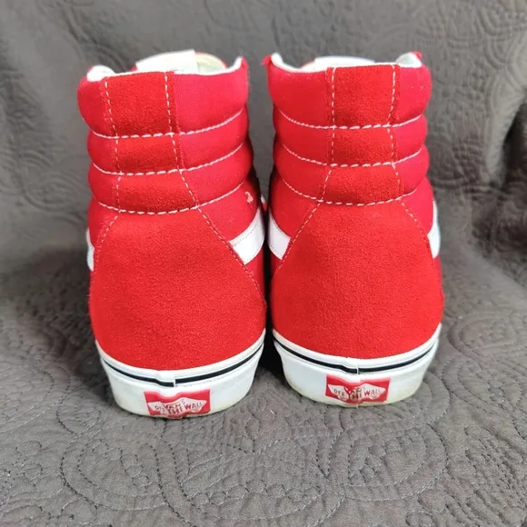 Vans Skate Hi Top Off The Wall Very Red/White Canvas Sneaker Men's Shoes Size 13