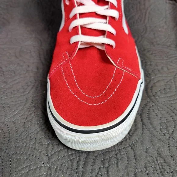 Vans Skate Hi Top Off The Wall Very Red/White Canvas Sneaker Men's Shoes Size 13