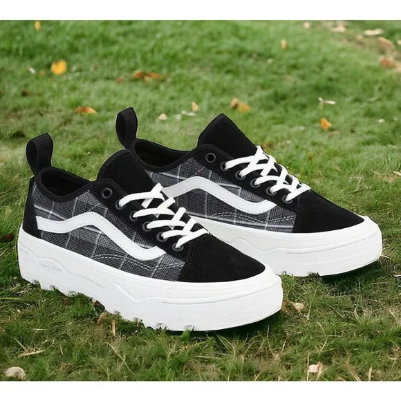 Vans Skate Sentry Old Skool Plaid Canvas UltraCush Shoes Mens 11 NEW Fast Ship